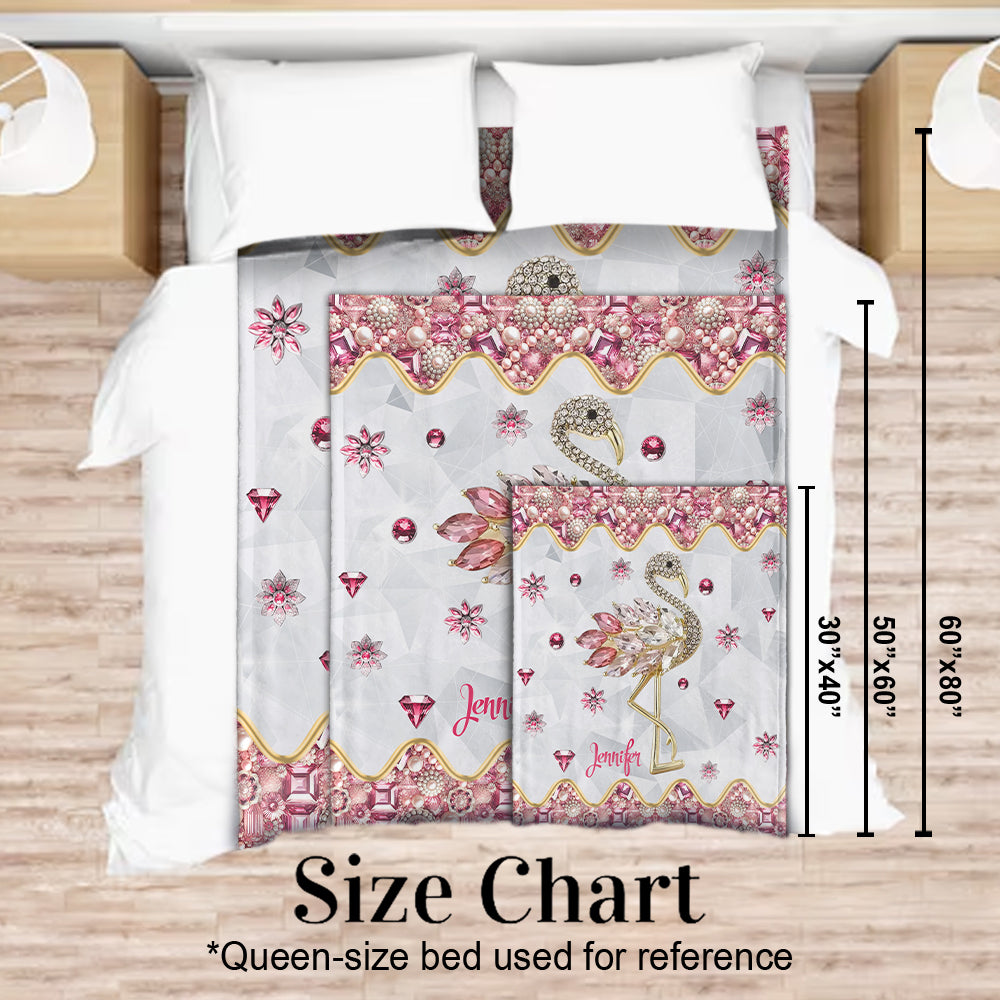 Einfach ein Mädchen, das Flamingos liebt – personalisierte Flamingodecke