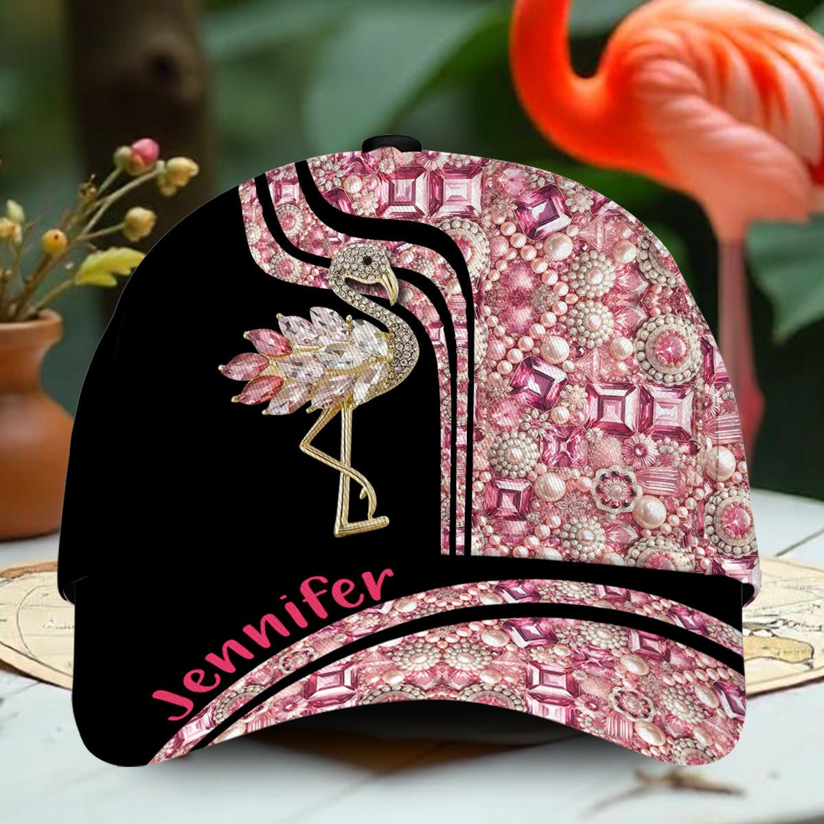 Flamingos lieben – Personalisierte Flamingo Classic Kappe