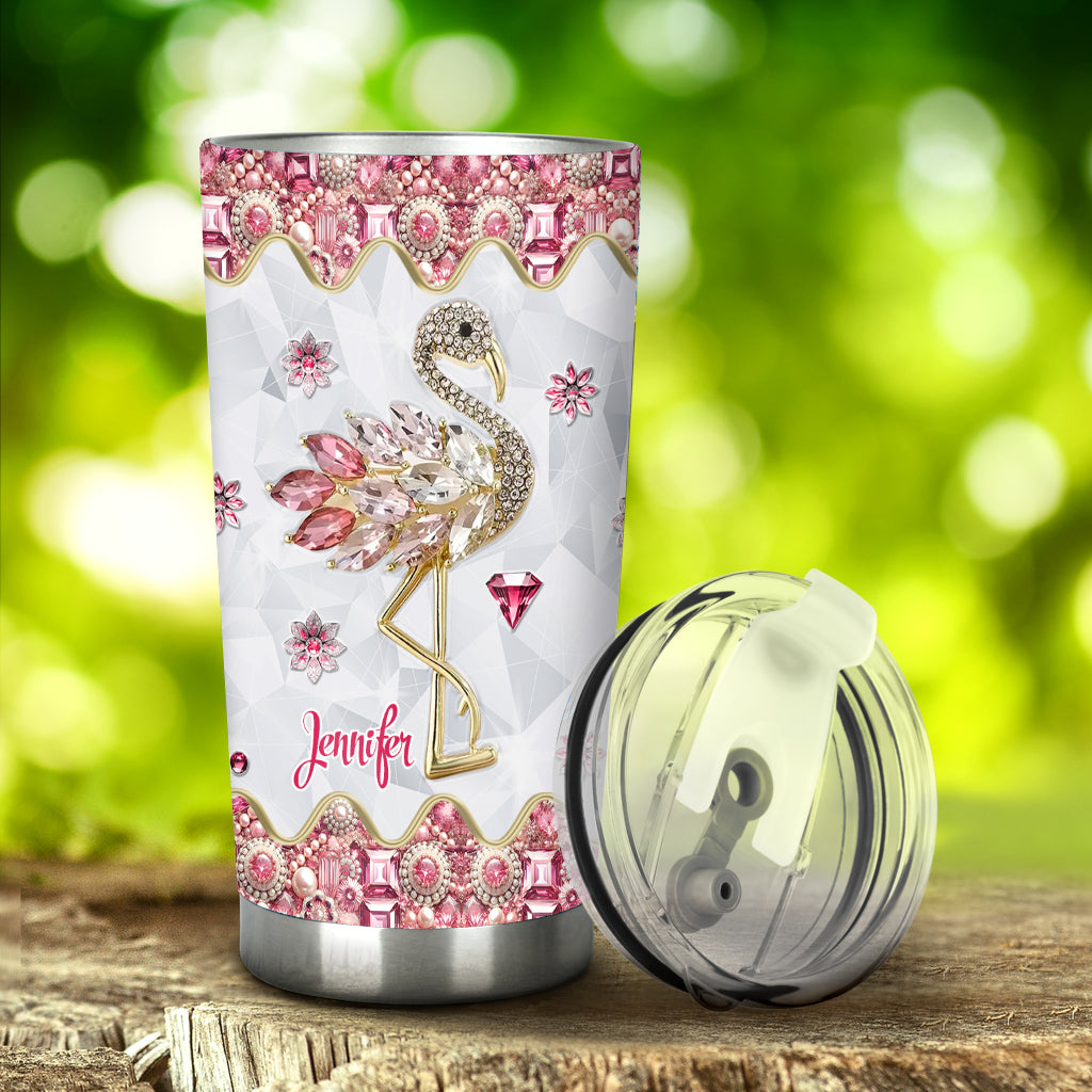 Einfach ein Mädchen, das Flamingos liebt – personalisierter Flamingo-Becher