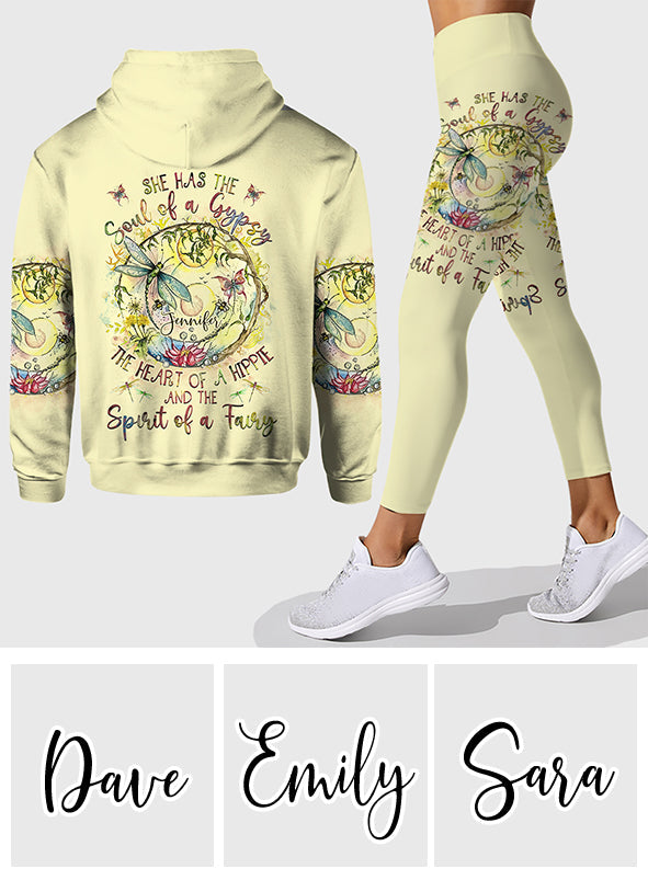 Spirit Of A Fairy Dragonfly – Personalisierter Hippie-Hoodie und Leggings
