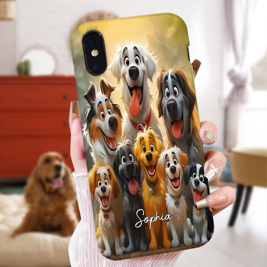 Einfach ein Mädchen, das Hunde liebt – Personalisierte Handyhülle mit Hundemotiv