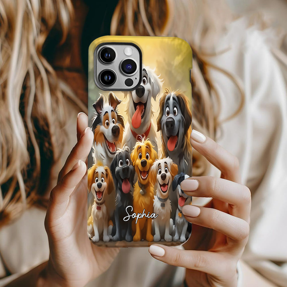 Einfach ein Mädchen, das Hunde liebt – Personalisierte Handyhülle mit Hundemotiv