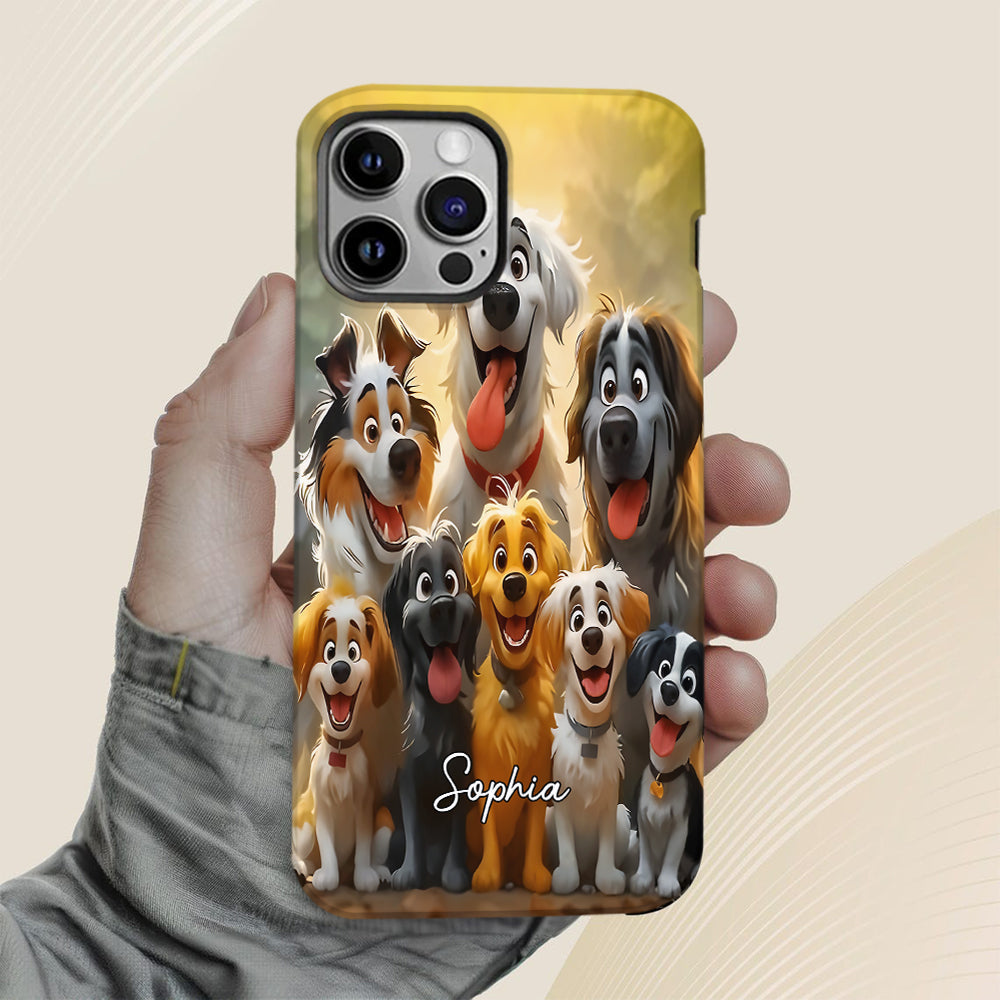 Einfach ein Mädchen, das Hunde liebt – Personalisierte Handyhülle mit Hundemotiv