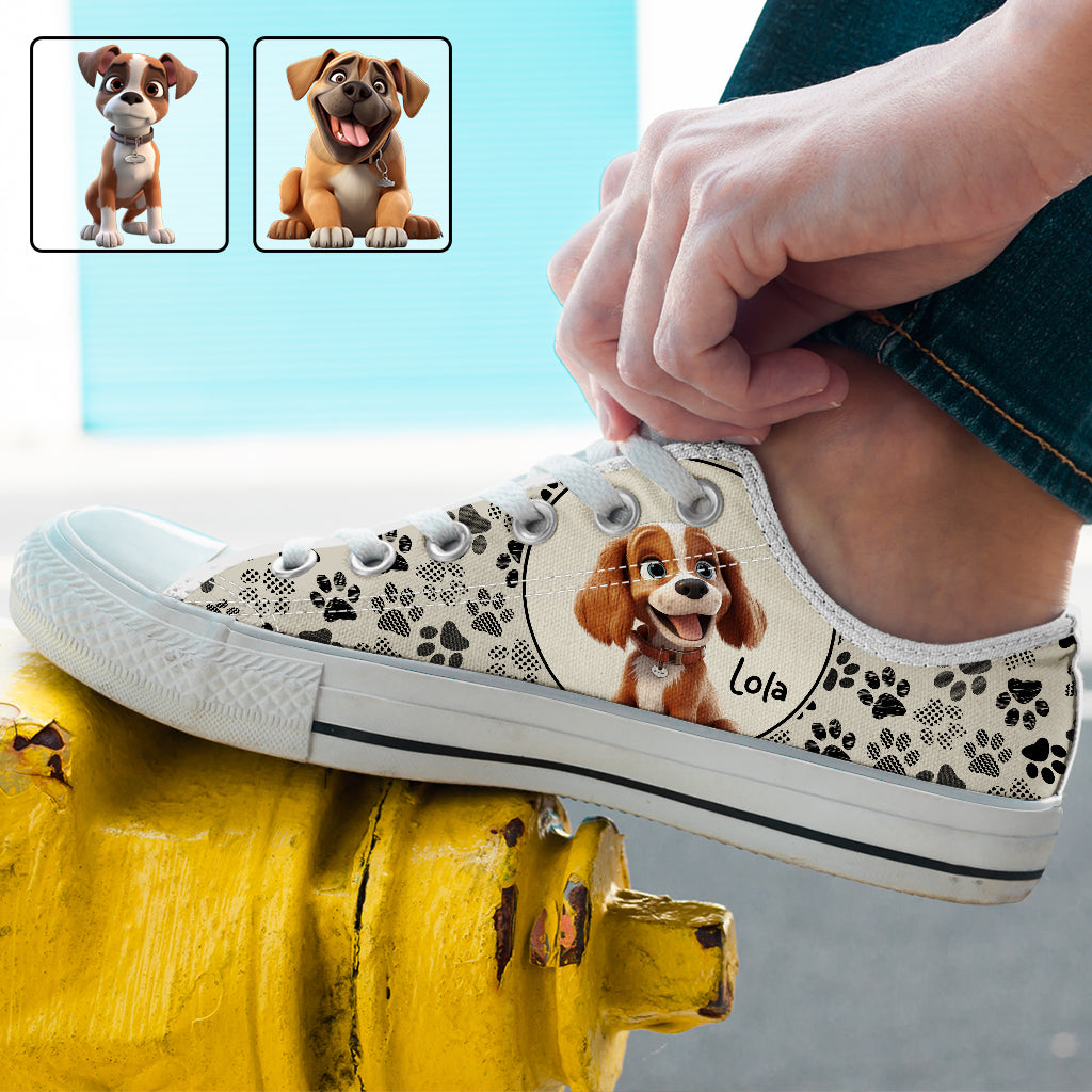 Einfach ein Mädchen, das Hunde liebt – personalisierte Hunde-Sneaker