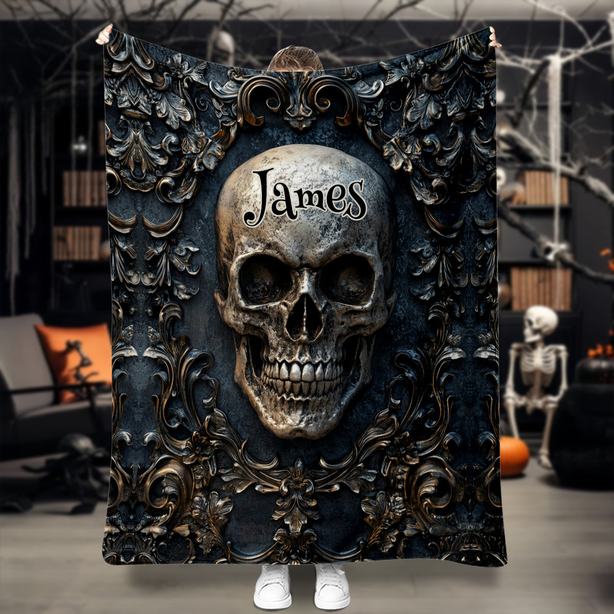 Awesome Skull - Personalized Skull Blanket