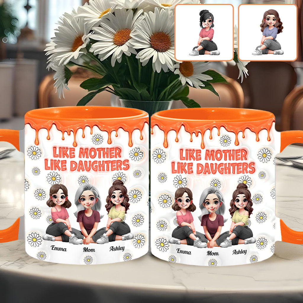 Wie die Mutter, so die Töchter – Personalisierte Tasse mit Muttermotiv
