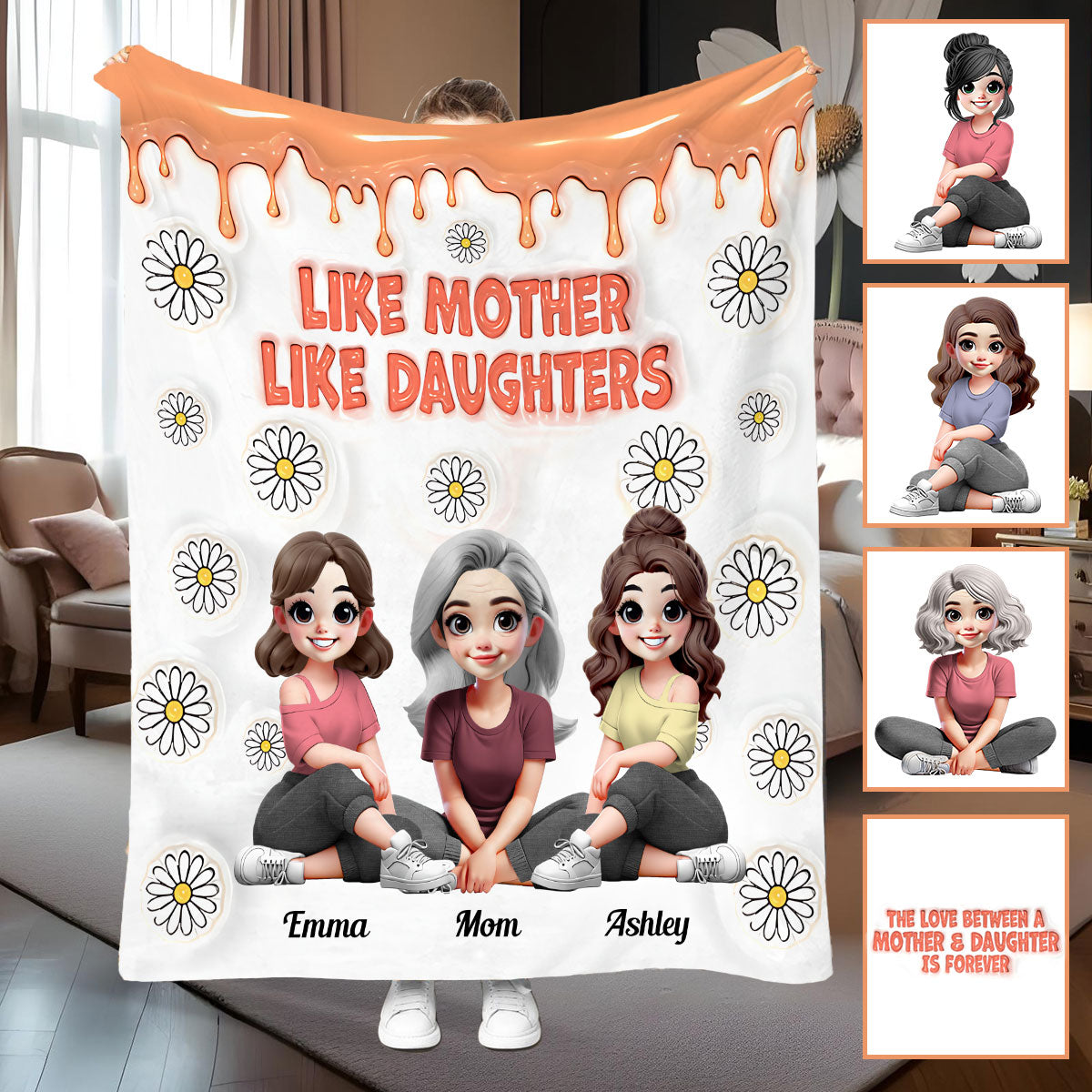 Wie die Mutter, so die Töchter – Personalisierte Mutterdecke