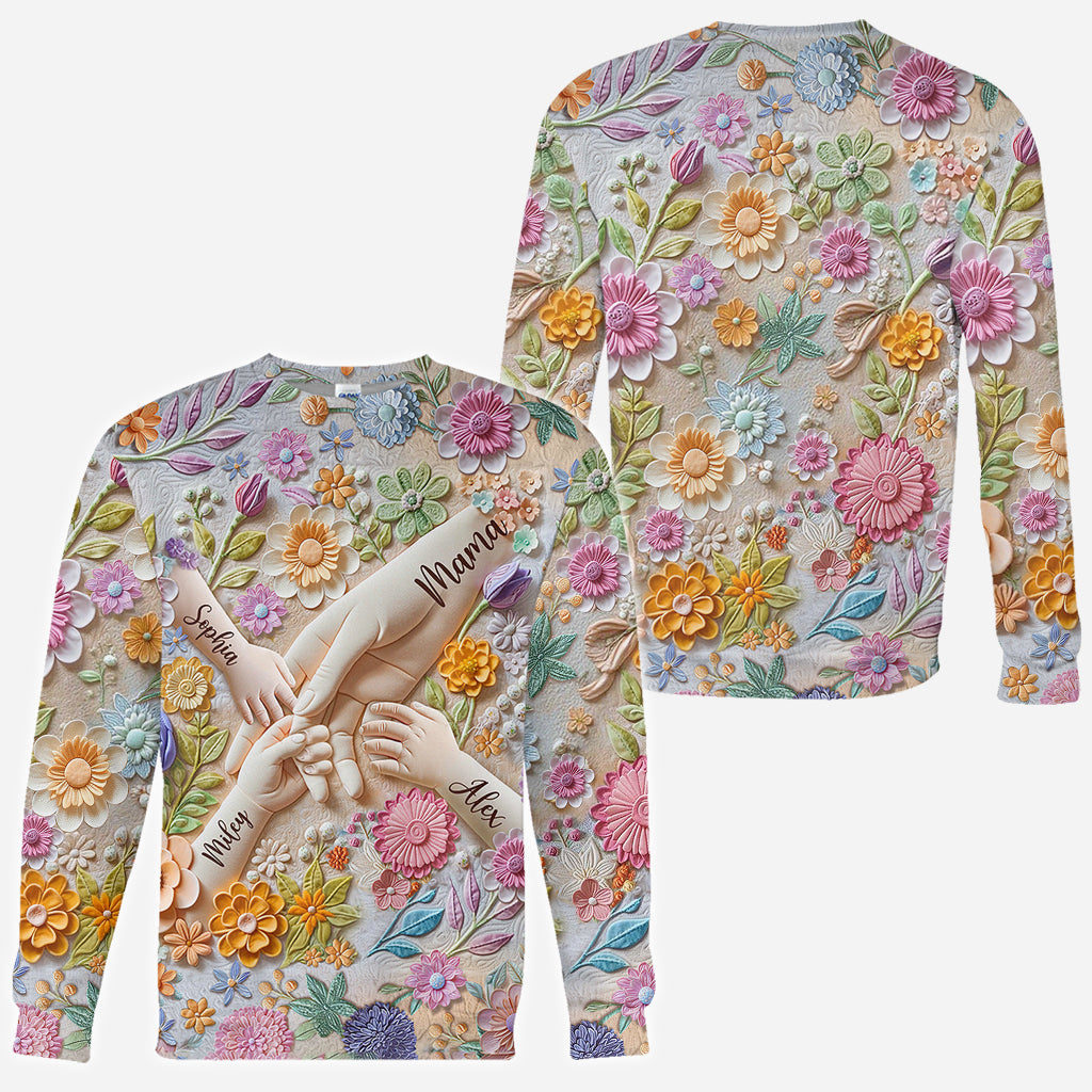 Haltet unsere Hände – Personalisiertes Mutter-T-Shirt