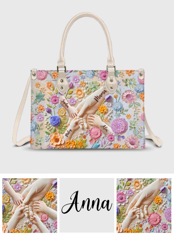 Hand in Hand – Personalisierte Handtasche aus Mutterleder