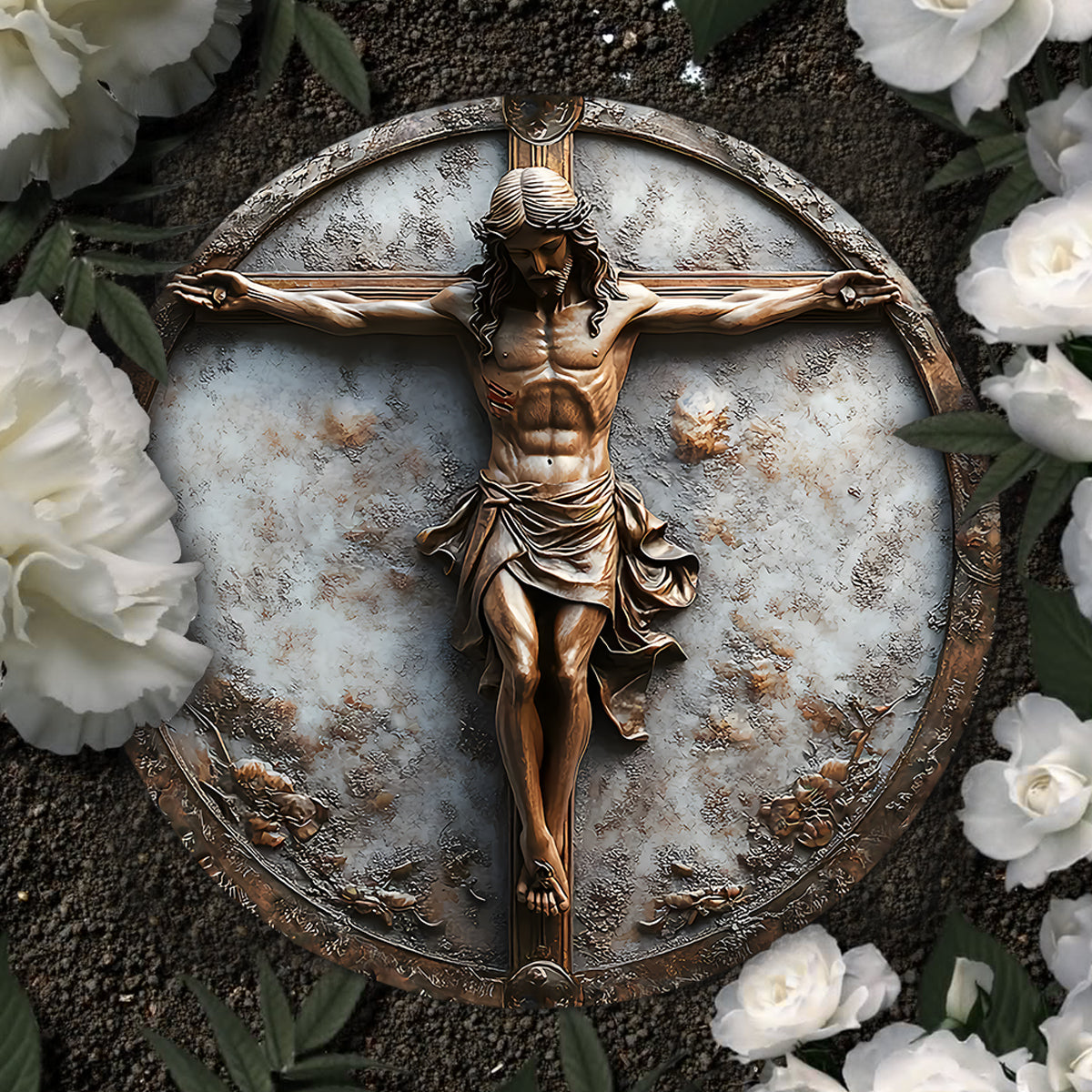 Begins With Christ - Christian Round Shaped Stone