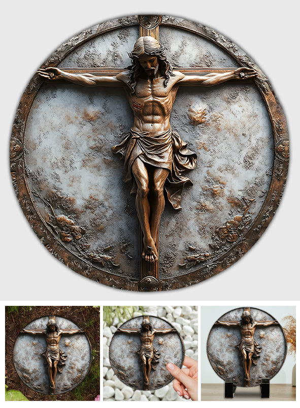 Begins With Christ - Christian Round Shaped Stone