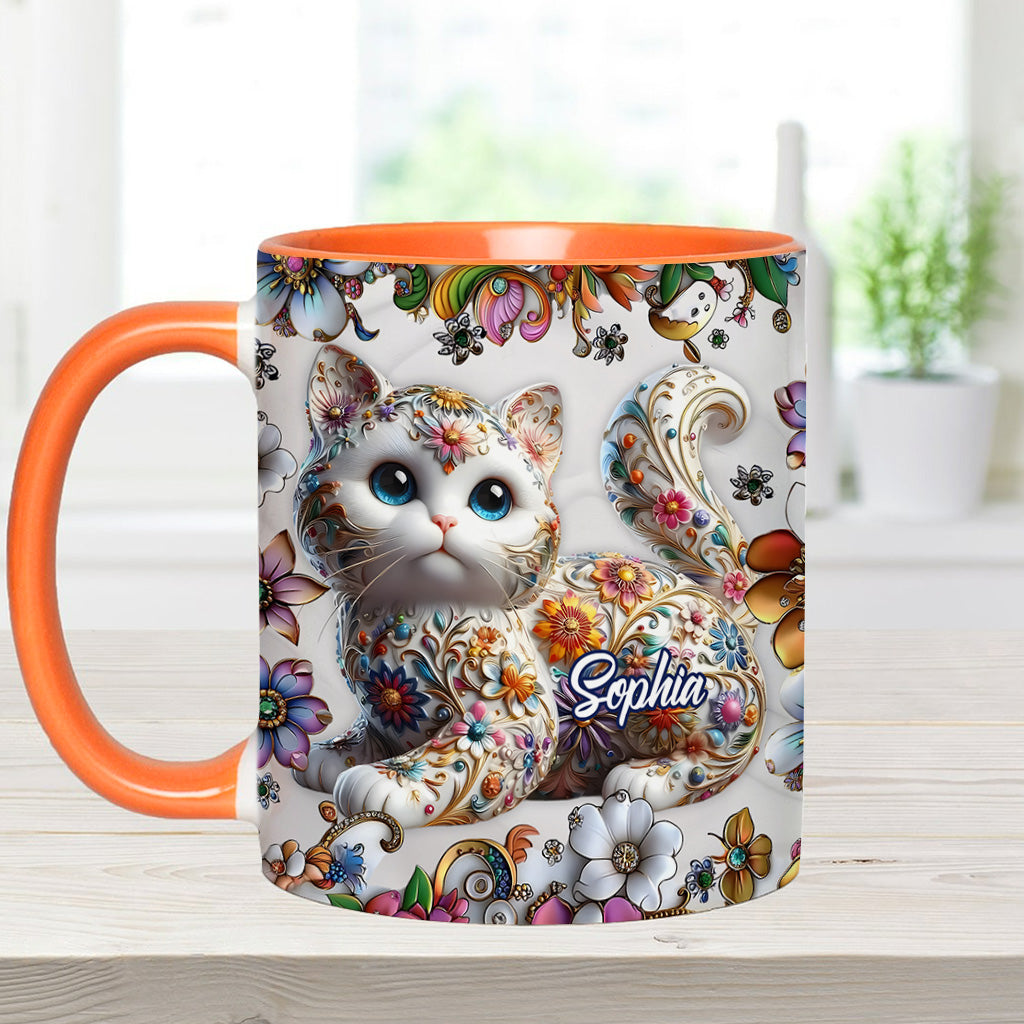 Beautiful Cat - Personalized Cat Accent Mug