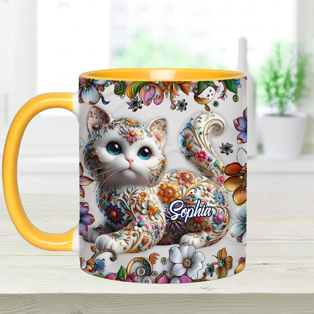 Beautiful Cat - Personalized Cat Accent Mug