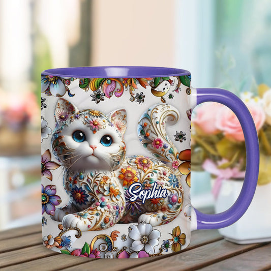 Beautiful Cat - Personalized Cat Accent Mug