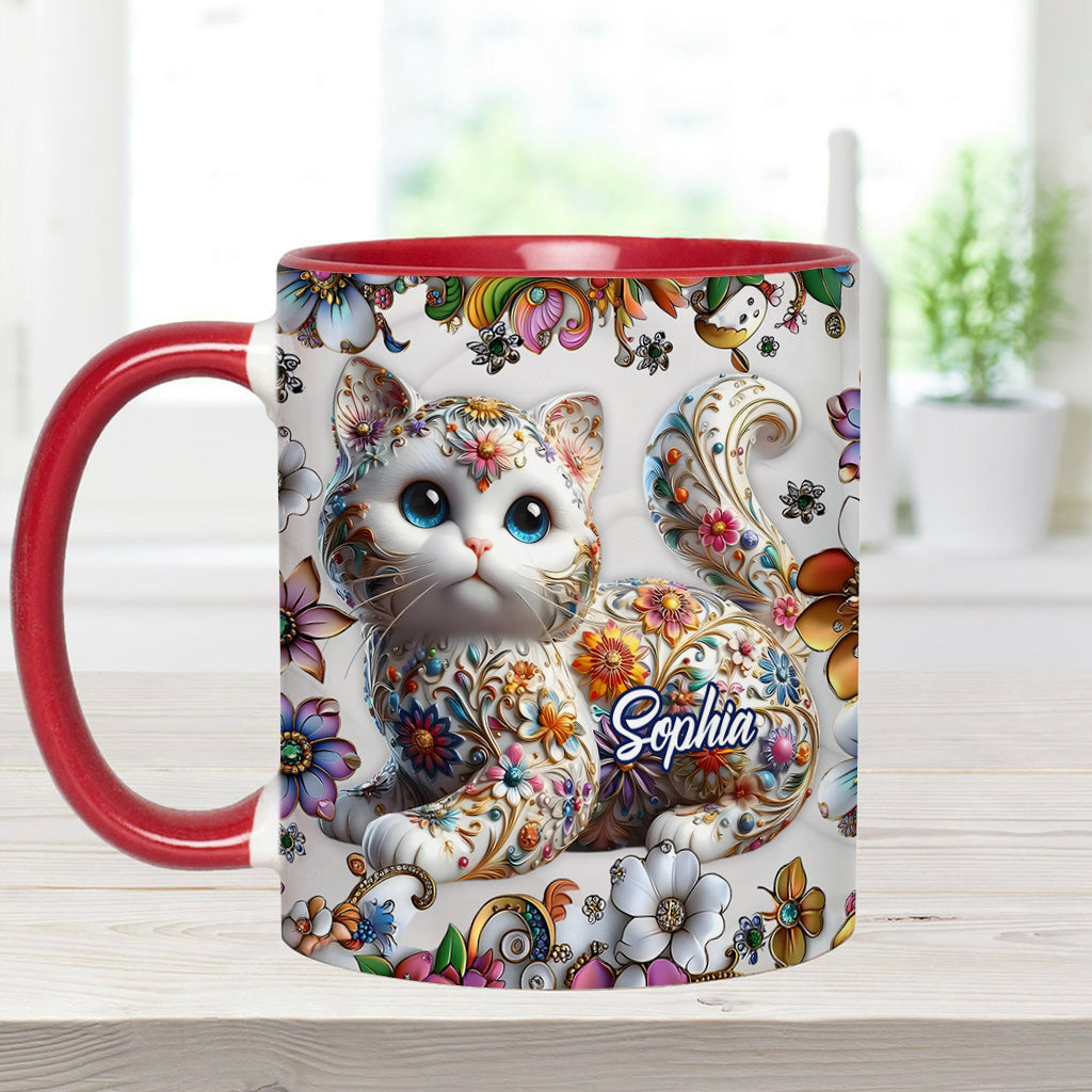 Beautiful Cat - Personalized Cat Accent Mug