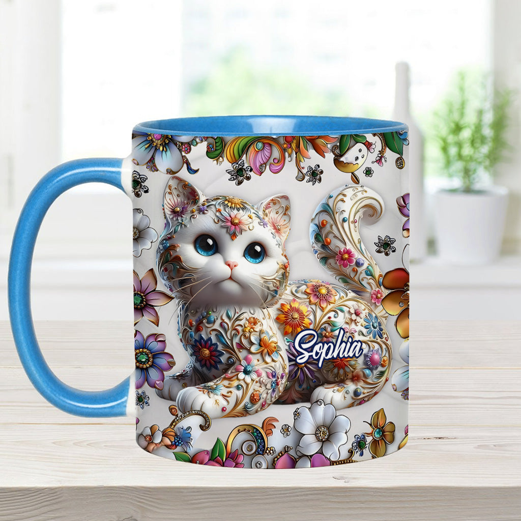 Beautiful Cat - Personalized Cat Accent Mug