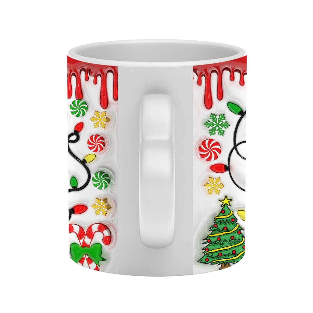 Weihnachten naht – Personalisierte Tasse mit Herzgriff für Paare
