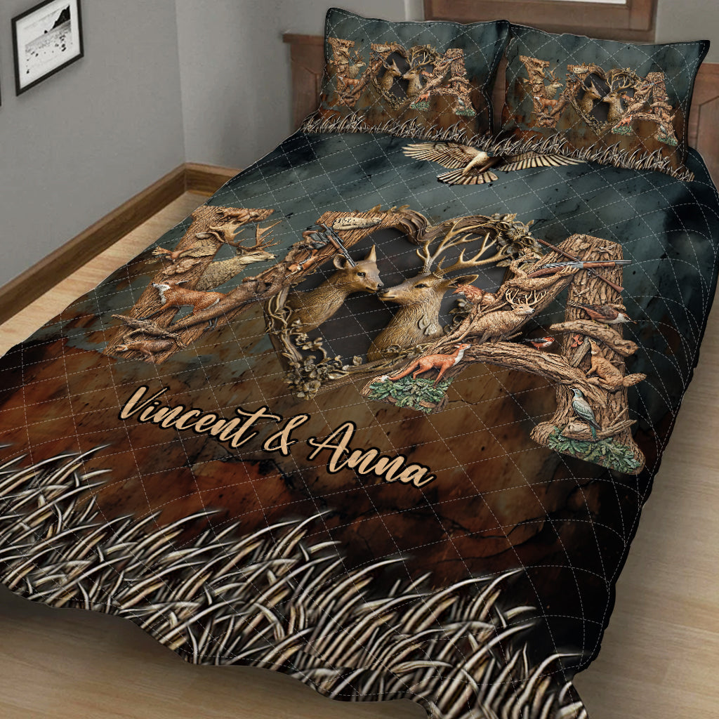 Her Buck His Doe - Personalisiertes Jagd-Quilt-Set