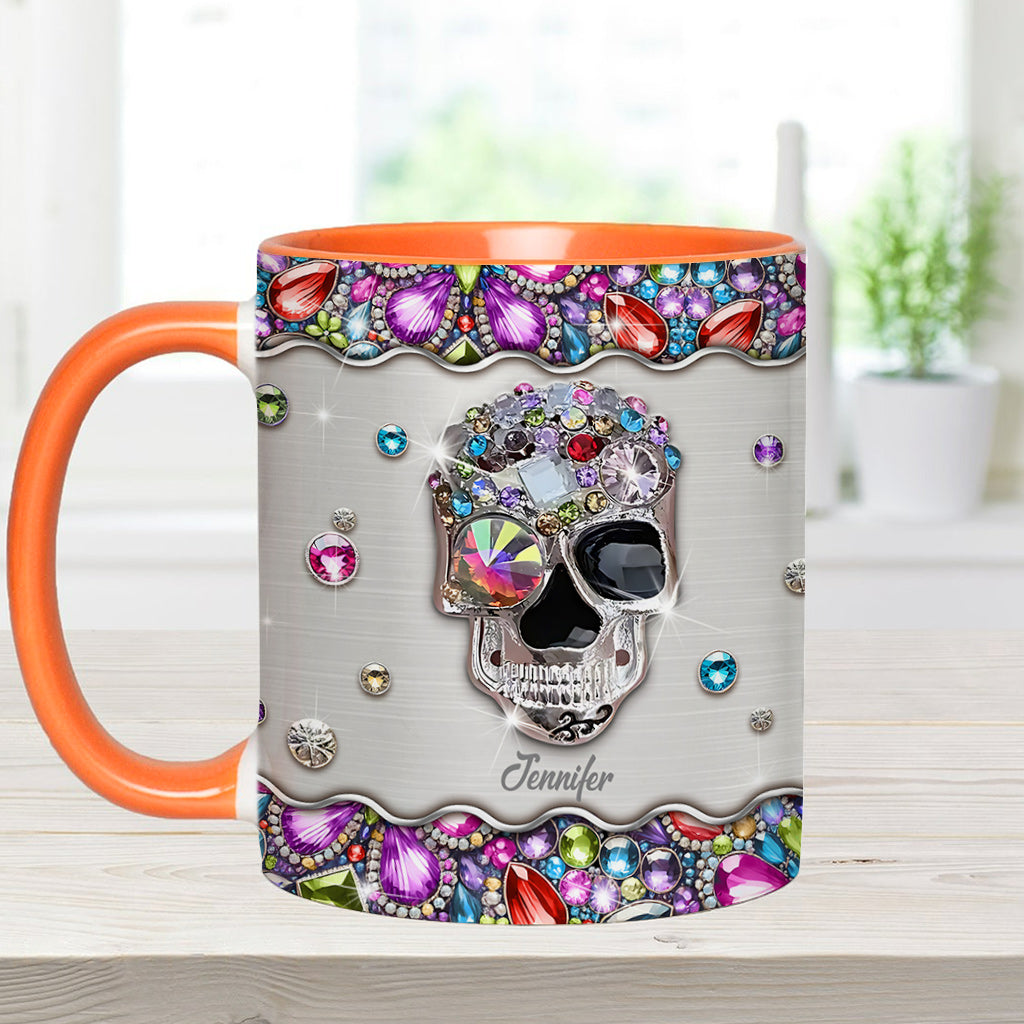Glitzernder Totenkopf – Personalisierte Tasse mit Totenkopf-Akzent