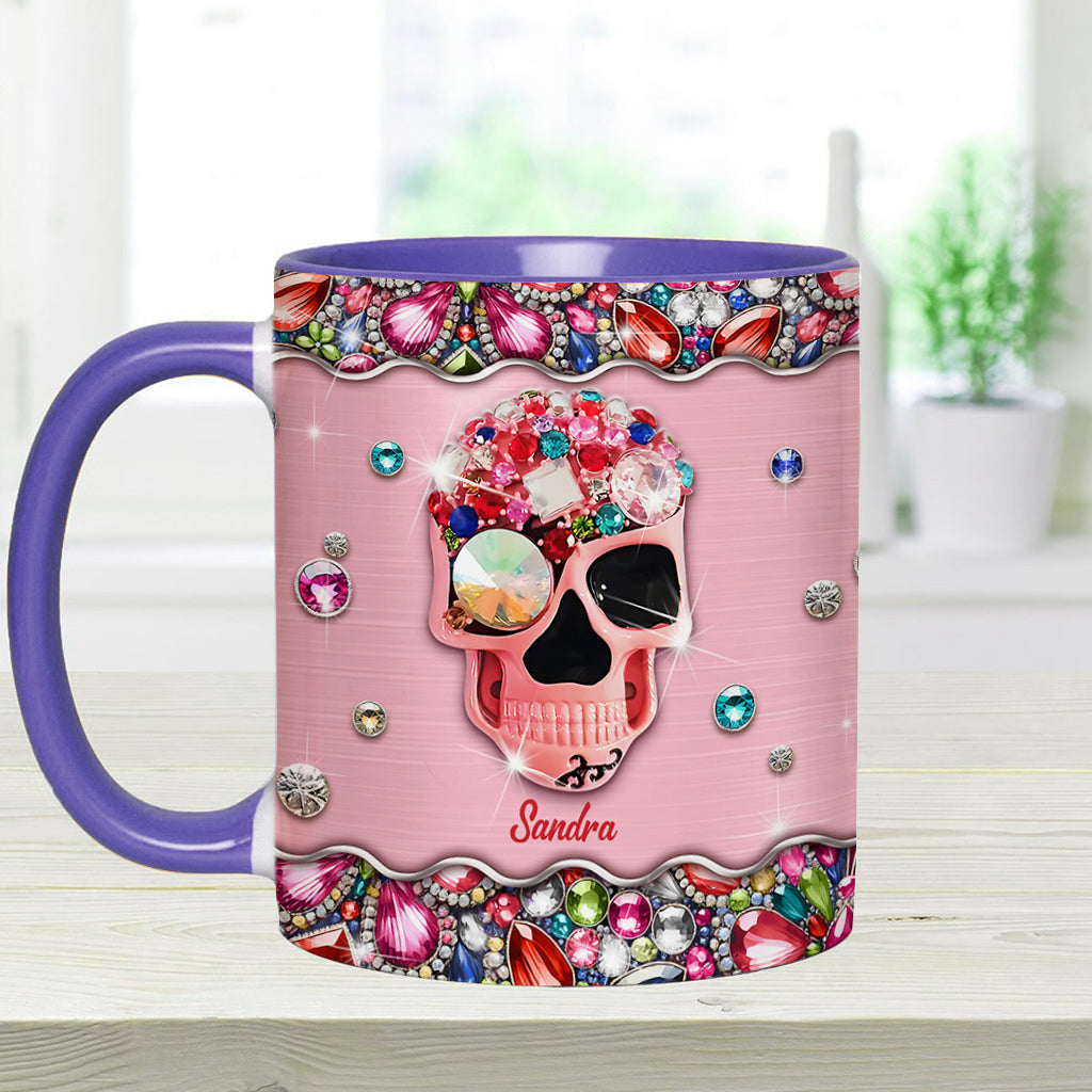 Glitzernder Totenkopf – Personalisierte Tasse mit Totenkopf-Akzent