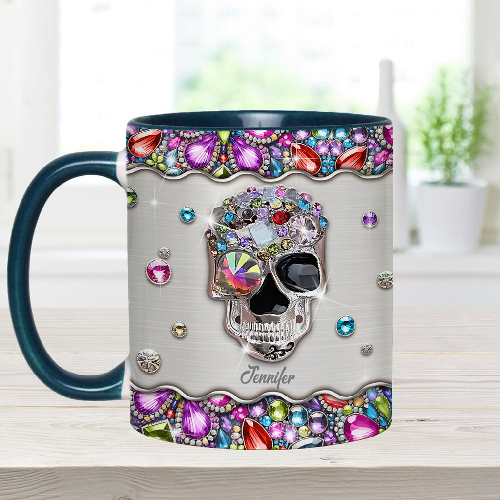 Glitzernder Totenkopf – Personalisierte Tasse mit Totenkopf-Akzent