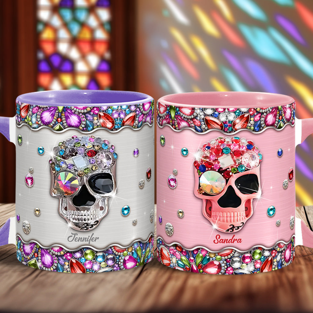 Glitzernder Totenkopf – Personalisierte Tasse mit Totenkopf-Akzent