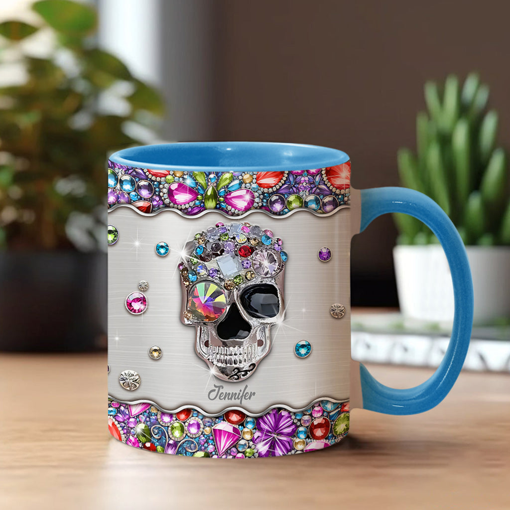 Glitzernder Totenkopf – Personalisierte Tasse mit Totenkopf-Akzent