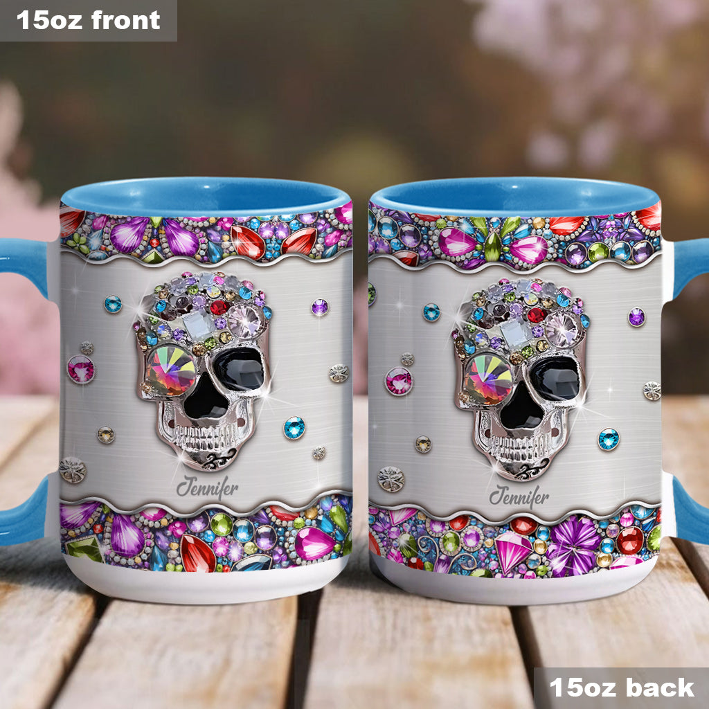 Glitzernder Totenkopf – Personalisierte Tasse mit Totenkopf-Akzent