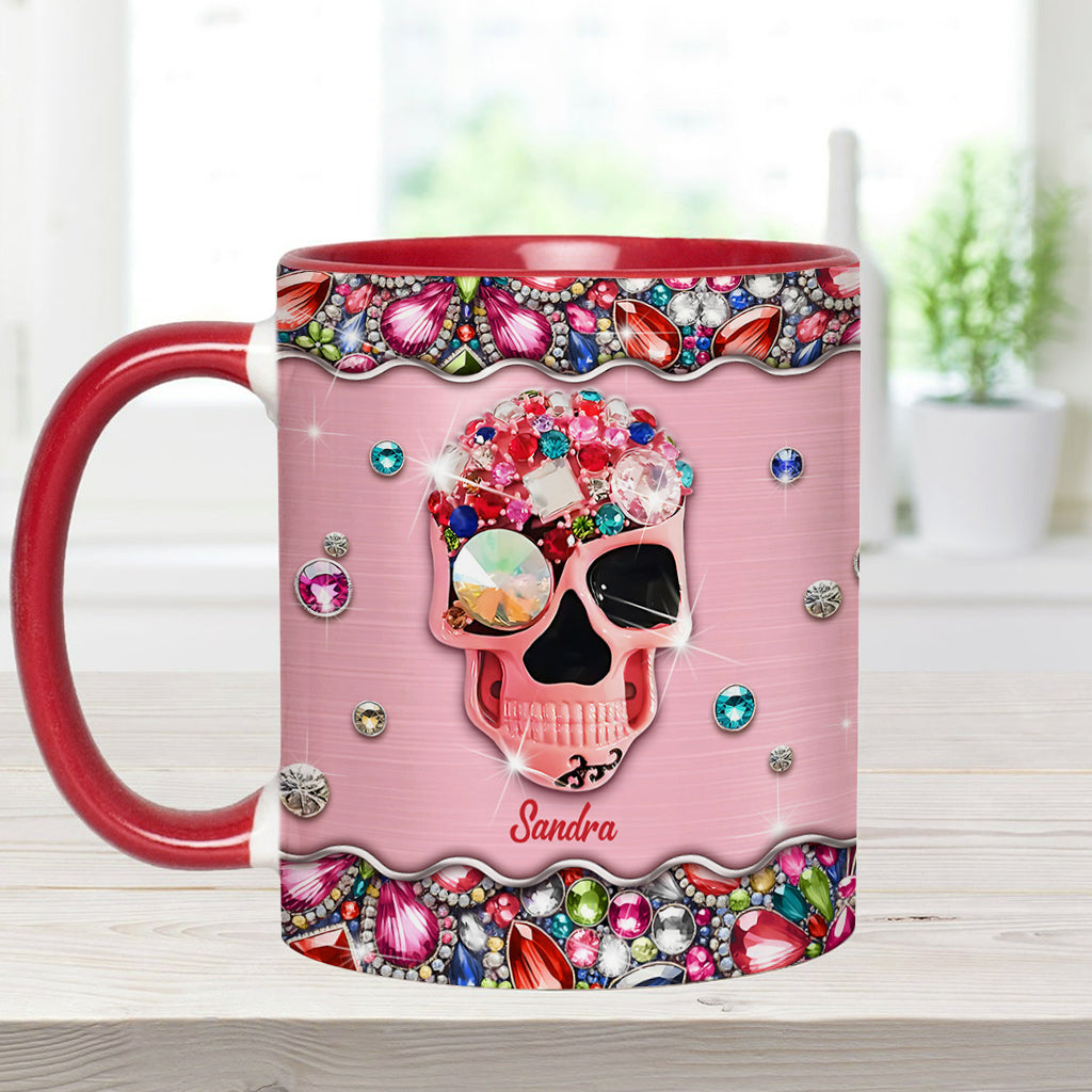 Glitzernder Totenkopf – Personalisierte Tasse mit Totenkopf-Akzent