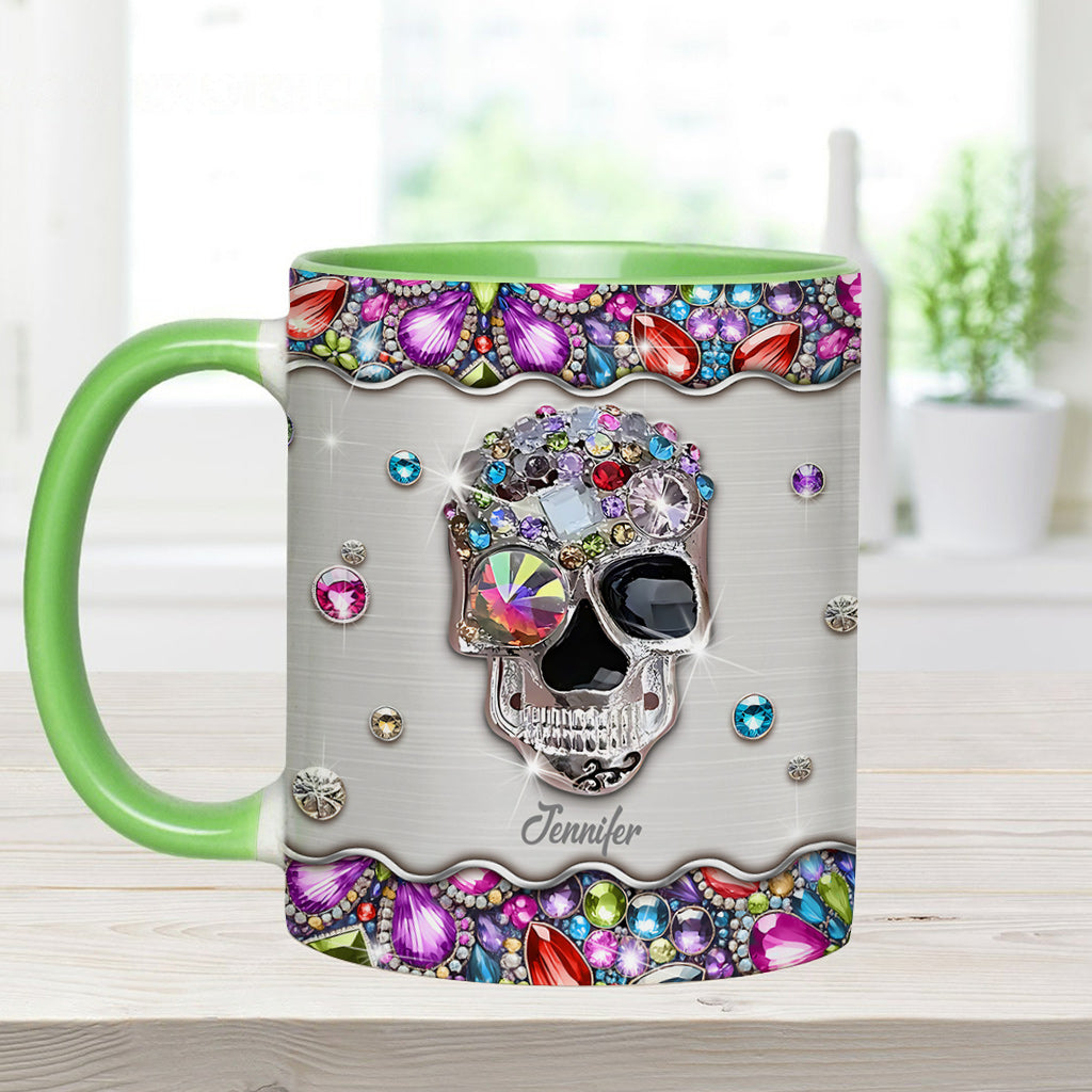 Glitzernder Totenkopf – Personalisierte Tasse mit Totenkopf-Akzent
