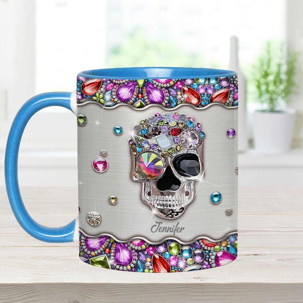Glitzernder Totenkopf – Personalisierte Tasse mit Totenkopf-Akzent