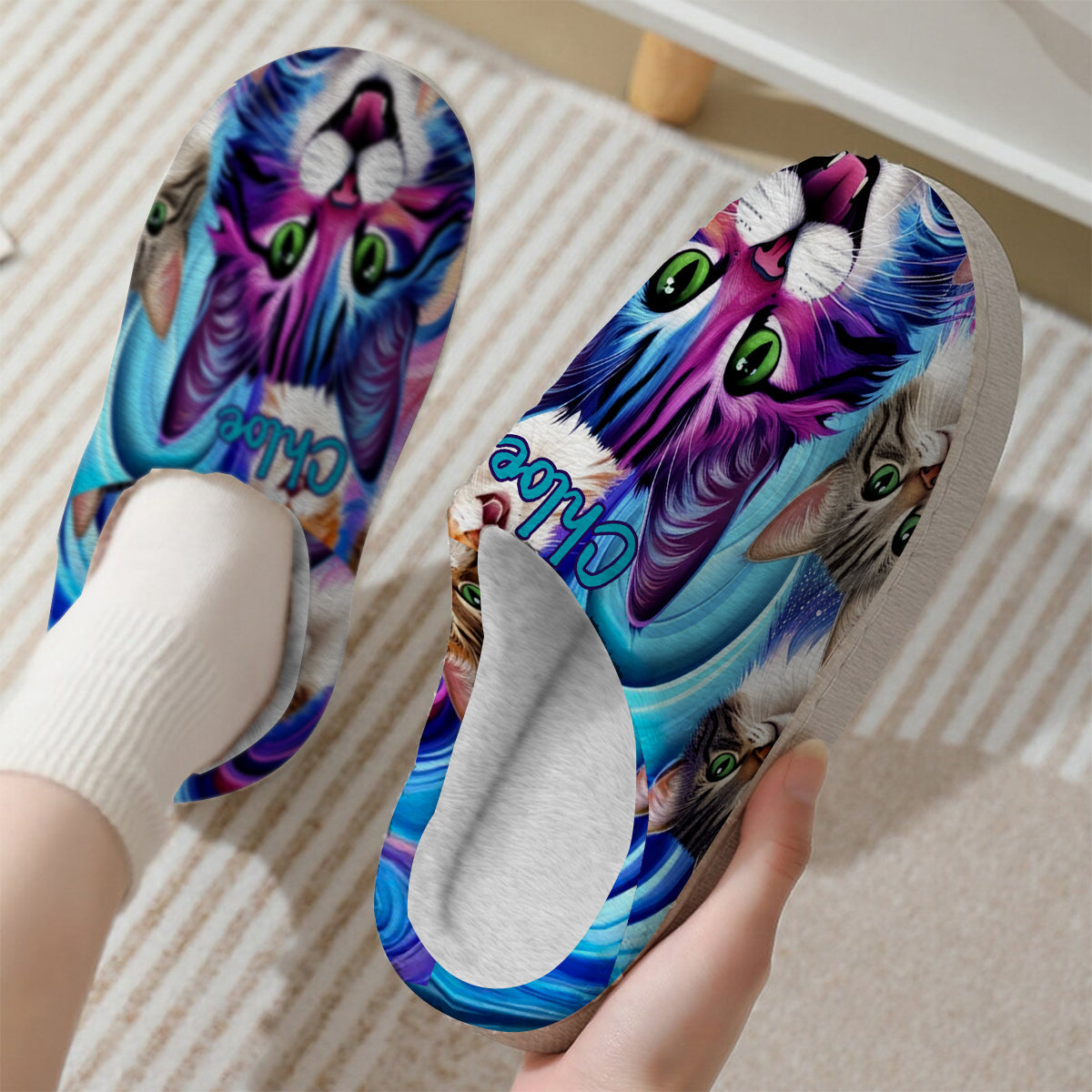 Cute Cats - Personalized Cat Slippers