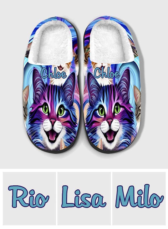 Cute Cats - Personalized Cat Slippers