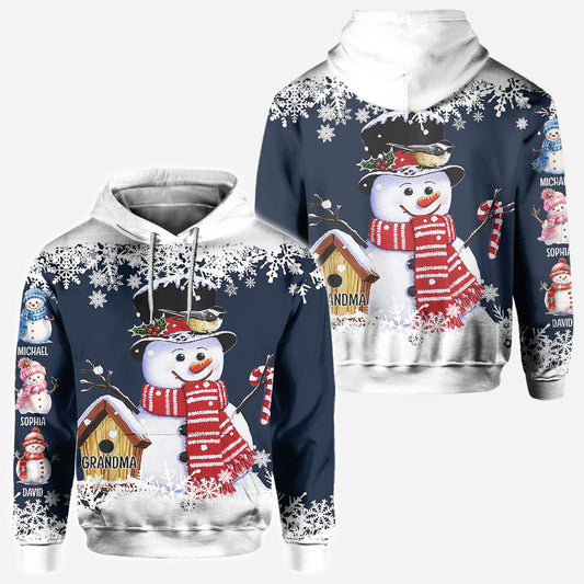Oma-Schneemann - Personalisiertes Oma-Allover-Shirt