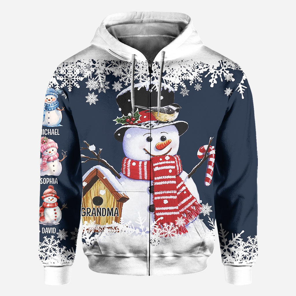 Oma-Schneemann - Personalisiertes Oma-Allover-Shirt