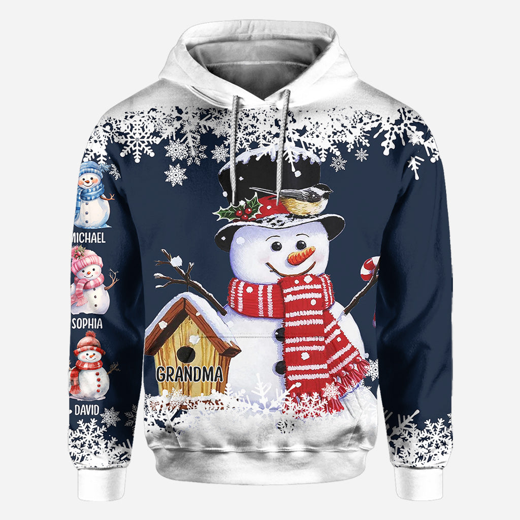 Oma-Schneemann - Personalisiertes Oma-Allover-Shirt