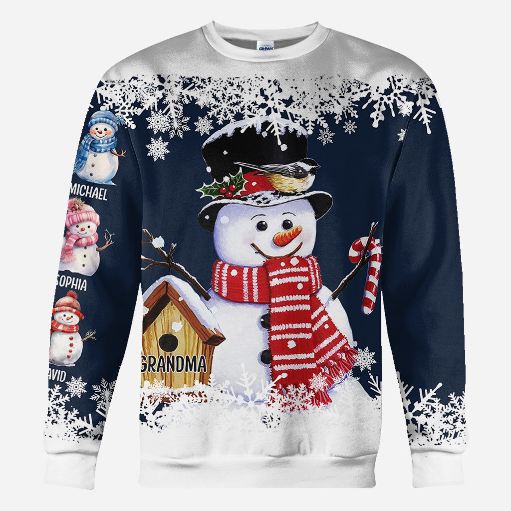 Oma-Schneemann - Personalisiertes Oma-Allover-Shirt