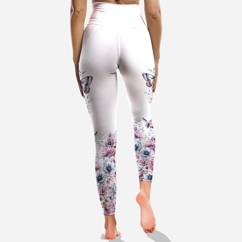 Blumenschädel – Personalisierter Totenkopf-Hoodie und Leggings