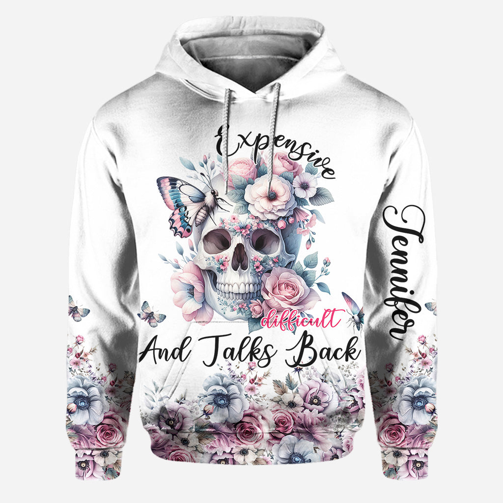 Blumenschädel – Personalisierter Totenkopf-Hoodie und Leggings