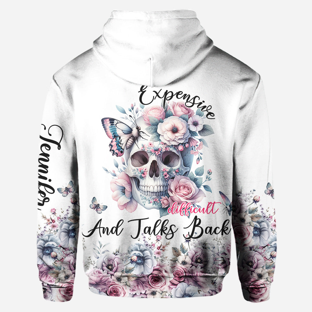 Blumenschädel – Personalisierter Totenkopf-Hoodie und Leggings