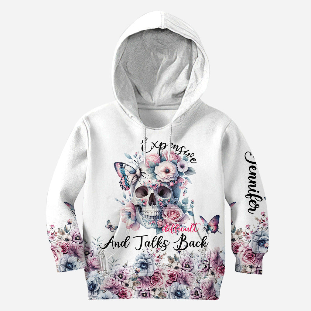 Blumenschädel – Personalisierter Totenkopf-Hoodie und Leggings