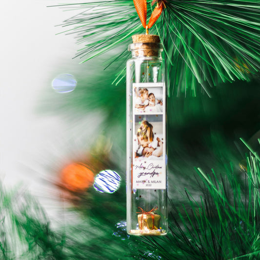 Mini-Flaschenanhänger mit Pärchenfoto – Geschenk für Ehemann, Ehefrau, Freund, Freundin – Personalisierter Mini-Flaschenanhänger