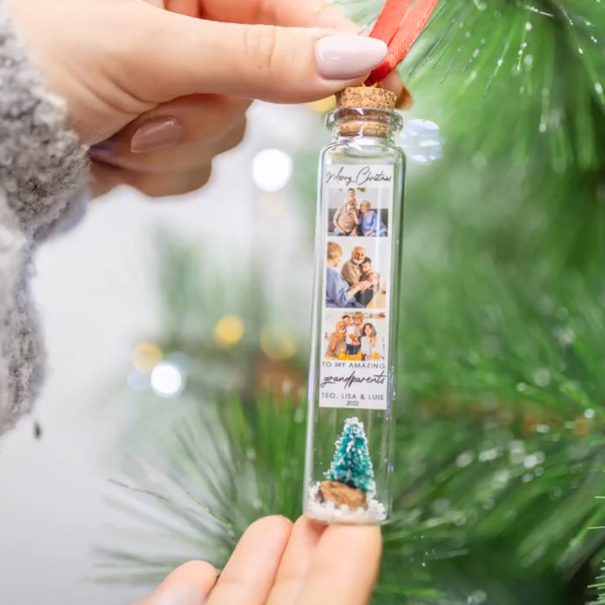 Mini-Flaschenanhänger mit Pärchenfoto – Geschenk für Ehemann, Ehefrau, Freund, Freundin – Personalisierter Mini-Flaschenanhänger