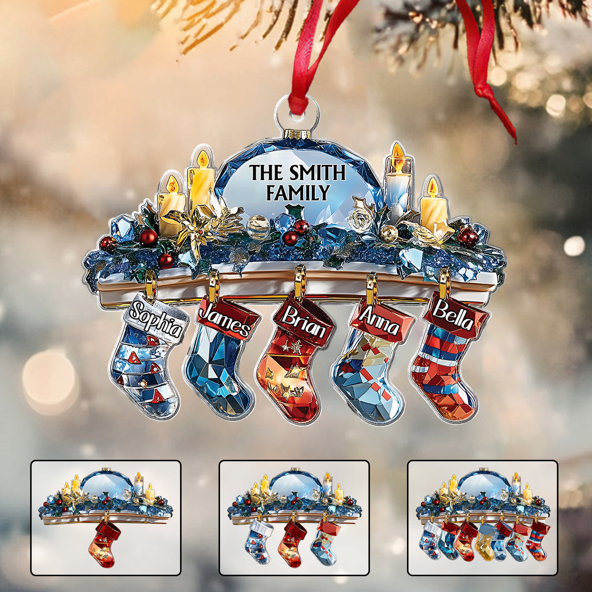 Crystal Family - Personalized Family Ornament