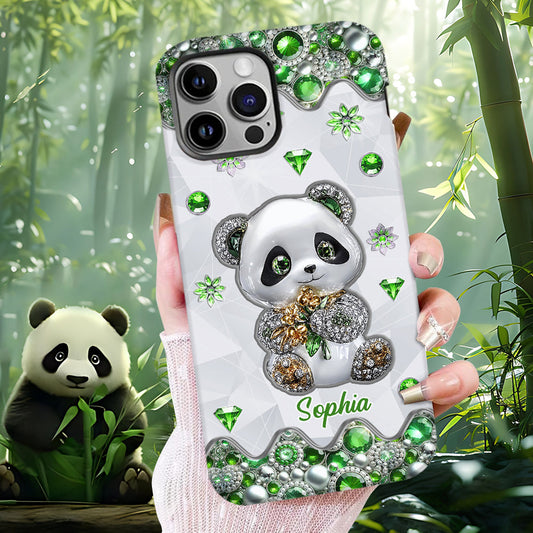 Einfach ein Mädchen, das Pandas liebt – Personalisierte Handyhülle mit Panda-Motiv