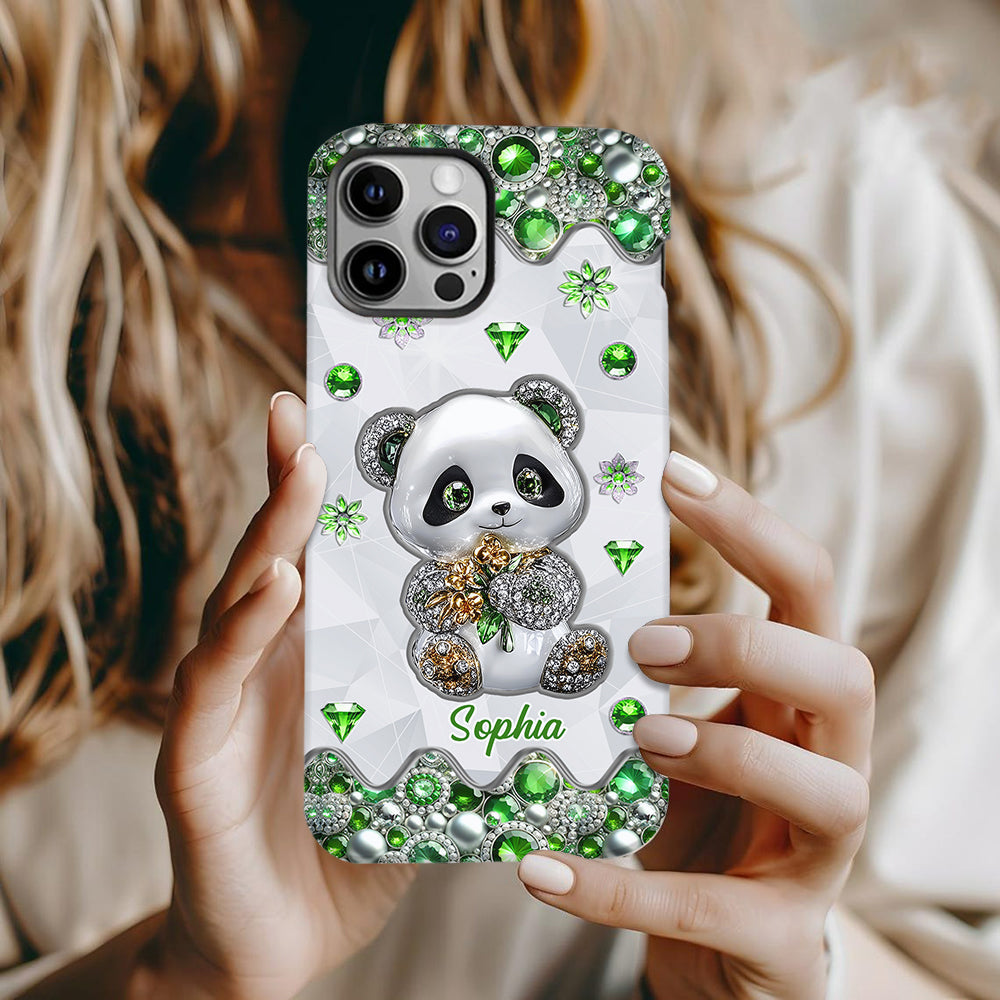 Einfach ein Mädchen, das Pandas liebt – Personalisierte Handyhülle mit Panda-Motiv