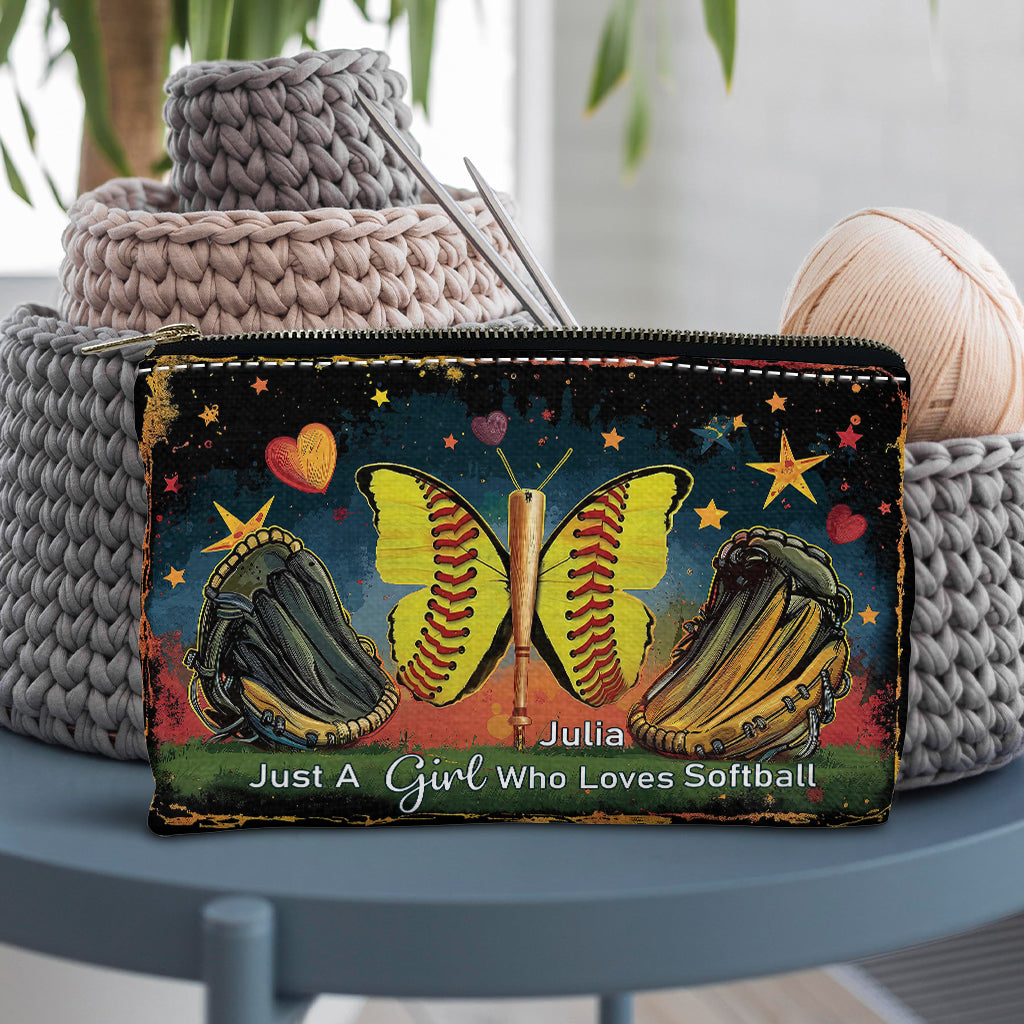 Einfach ein Mädchen, das Softball liebt – personalisierte Softballtasche