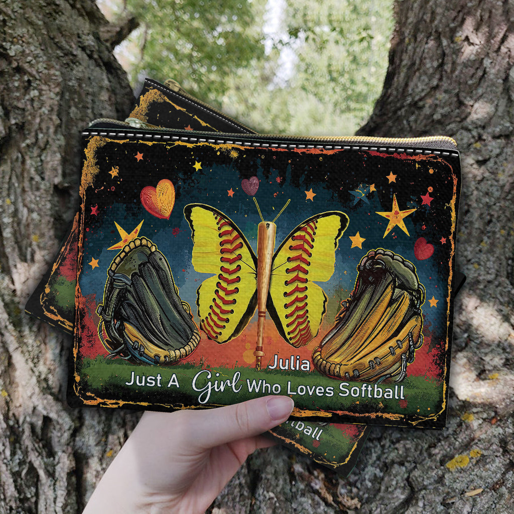 Einfach ein Mädchen, das Softball liebt – personalisierte Softballtasche