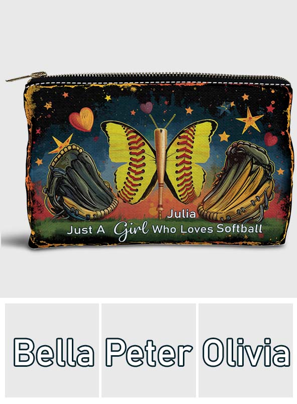 Einfach ein Mädchen, das Softball liebt – personalisierte Softballtasche
