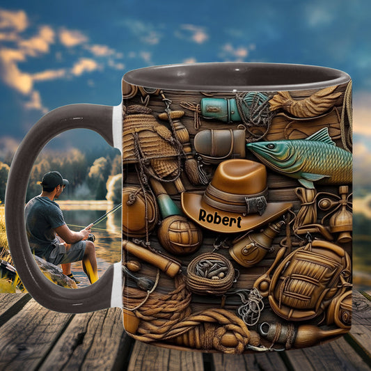 Fishing Life - Personalized Fishing Accent Mug